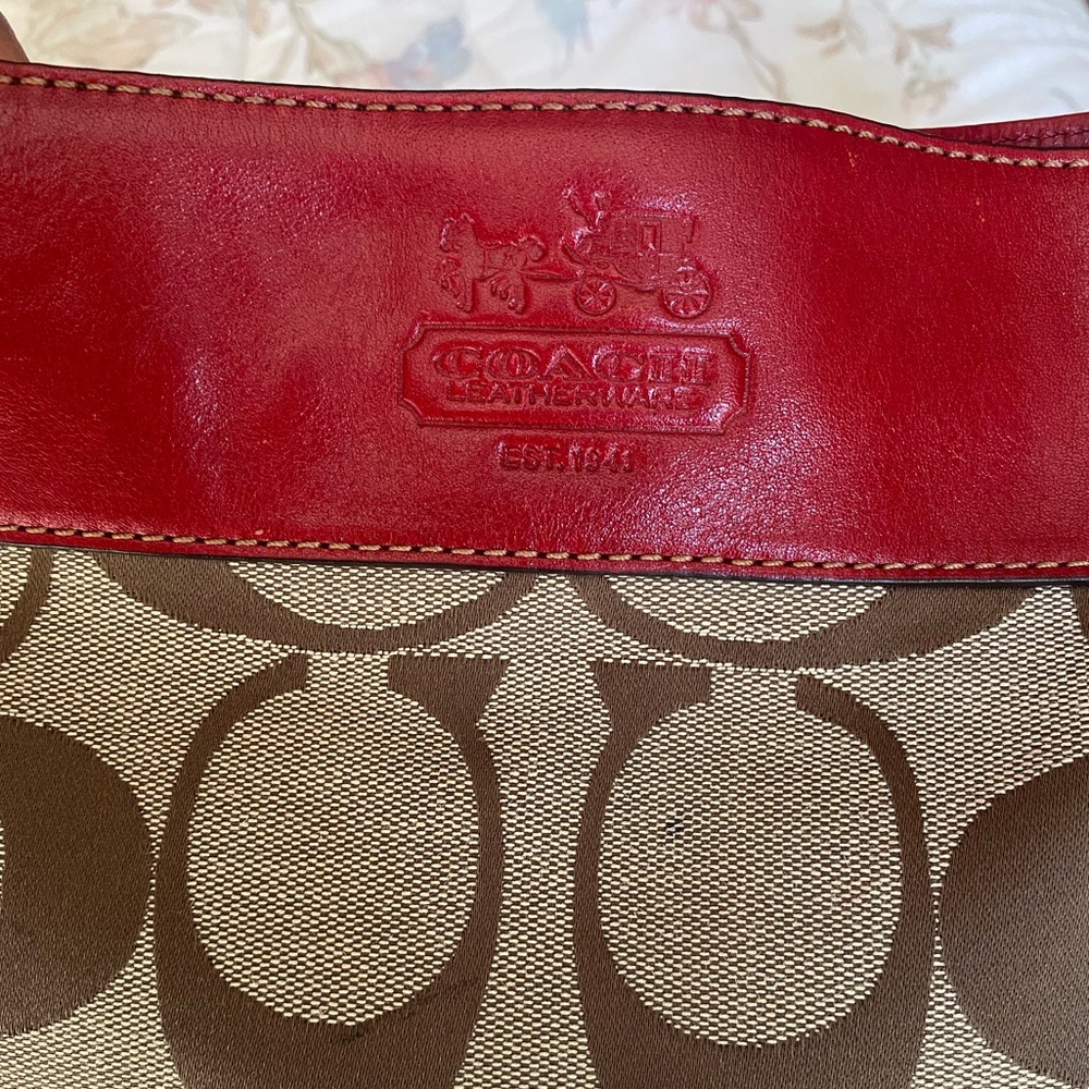 Red Coach Zoe Hobo Bag - Picture 4 of 8